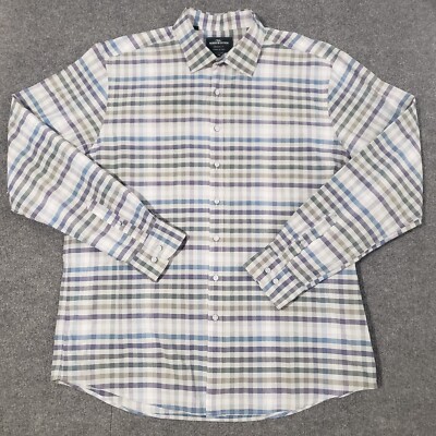 rodd & gunn albini button up shirt men's XXL original fit plaid woven in Italy