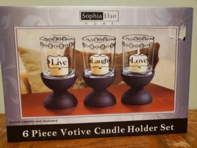 Sophia Elan Home Votive 6 Piece Candle Holder Set Black Live