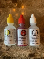 Poolmaster PoolStyle Solution Set 1,2, 3 Reagents Chlorine Bromine PH Acid Tests