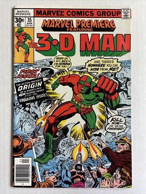 Marvel Premier 3-D Man #35 VF/NM 1977 Marvel Comics Kirby origin and 1st app.
