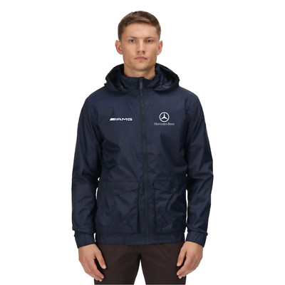 Mercedes AMG wasserdichte leichte Bomber Regenjacke mit Kapuze Jacke