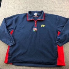 Vintage Nascar Sweatshirt Mens 2XK Blue Red Jeff Gordon #24 1/4 Zip Fleece