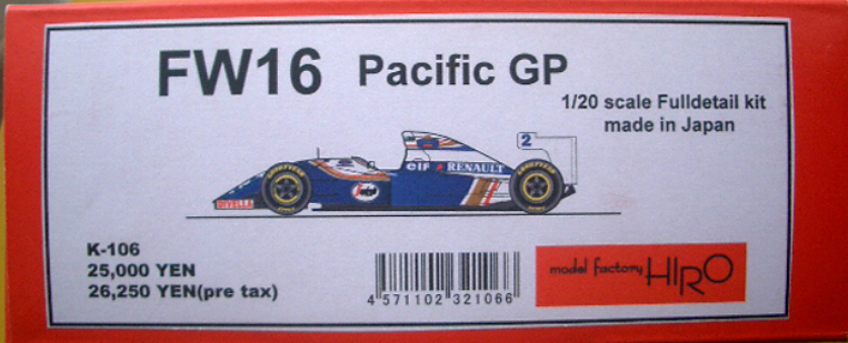 1/20 RARE MFH Model Factory Hiro Highly Detailed F1 Kit Williams