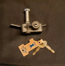 Vintage 60s - 70s Ford Spare Tire Lock w 2 KEYS J Bolt Mercury Cougar Oem Rare