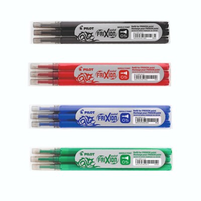 Pilot Frixion Point Ersatzminen 0.5 -3x schwarz, 3x rot, 3x blau, 3x grün