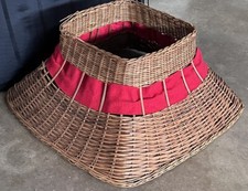 Vintage Christmas Tree Collar Basket Skirt-Woven Rattan Ring Base Cover Unique