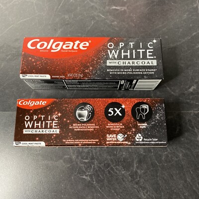 2x Colgate Optic White Charcoal Whitening Toothpaste * COOL MINT* 4.2oz