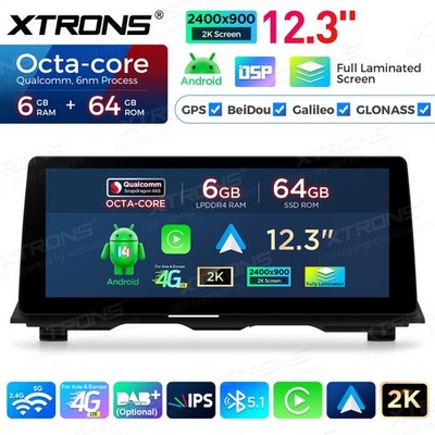 12.3'' Android 15 Autoradio für BMW 5er F10 F11 NBT Qualcomm 6G+64GB CarPlay 2K