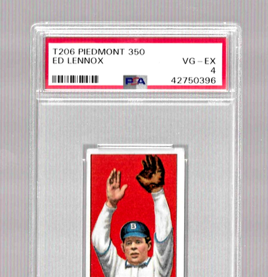 1909 tobacco baseball cards 1909-11 T206 PIEDMONT 350 TOBACCO BASEBALL CARD PSA 4 NQ ED LENNOX MLB  BROOKLYN