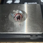 Vintage Red Garnet With Ruby Accents 925 Sterling Silver Size 7 Ring 5.39 Grams