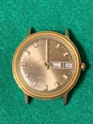 Timex Day Date Gold Tone Men’s Watch Head Only Repair Parts Vintage Non Running