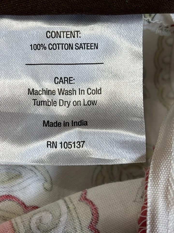 Funda nórdica Raymond Waites coral aguamarina verde satén algodón floral con cordón 90x102 Foto 3 de 4