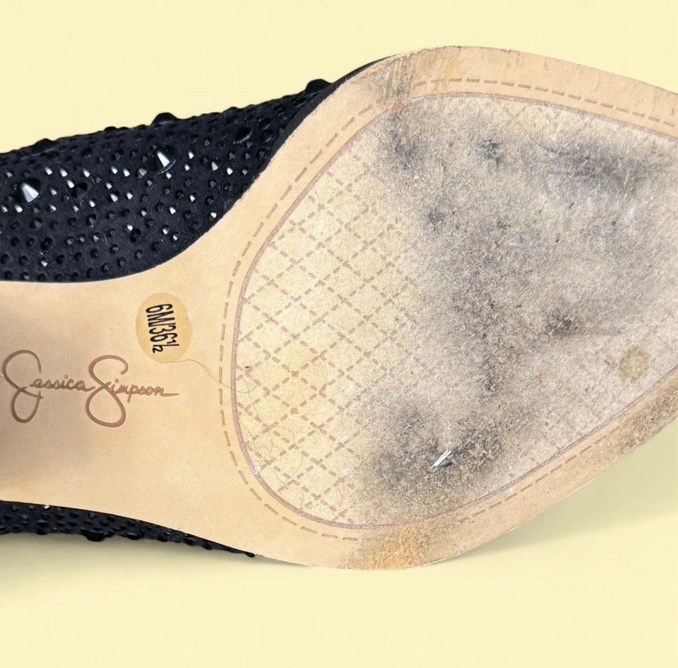 Ковбойские сапоги Jessica Simpson черные со стразами размер 6 - Изображение 4 из 4