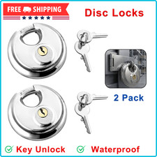 Disc Locks, 2 Pack Heavy Duty Steel Keyed Padlock Disc Storage Locks For Storage