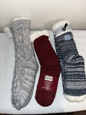 Three Pair Of Cozy Warm Women  s Socks Fit Up To Size 9 Shoe Faux Fur Filled NEW