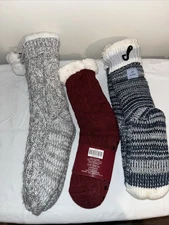 Three Pair Of Cozy Warm Women’s Socks Fit Up To Size 9 Shoe Faux Fur Filled NEW