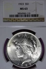 1923 NGC MS63 PEACE DOLLAR #B51567