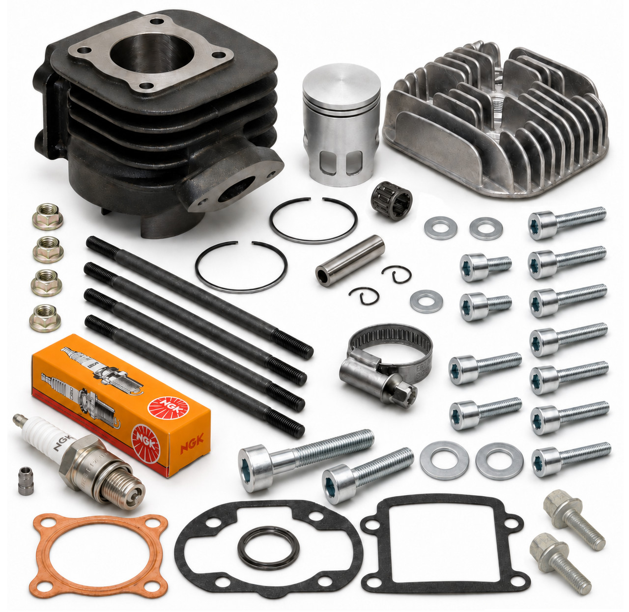Kit haut moteur fonte type origine MBK Booster et Yamaha Bw's cylindre 50cc