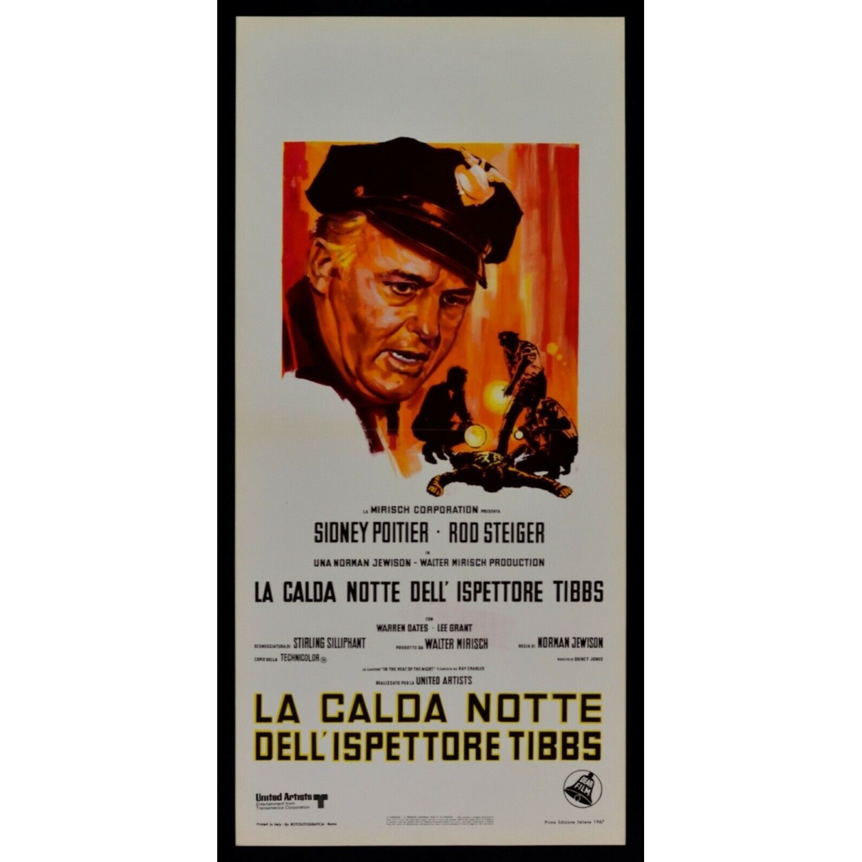Locandina originale film La calda notte dell'ispettore Tibbs (1967) - Regia di Norman Jewison