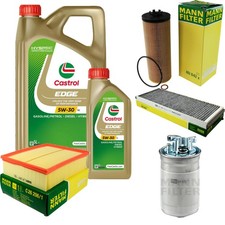 INSPEKTIONSKIT FILTER CASTROL 6L ÖL 5W30 für Audi A4 Avant 8D5 B5 2.5 TDI