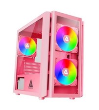 Phenom-PK Phenom Micro-ATX Gaming PC Case w/ 3X 120mm ARGB Fans, PHENOM PINK