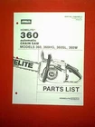 HOMELITE CHAINSAW MODELS 360 360HG 360SL 360W PARTS MANUAL