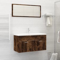 BadmöBel-Set 2-Teilig In RäUchereiche Aus Holzwerkstoff FüR Badezimmer