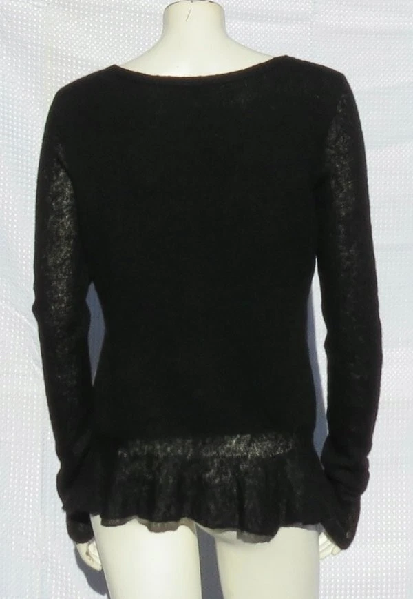 $184 Peruvian Connection US Women’s M L Black Baby Alpaca Audley Peplum Sweater - Image 3 of 4