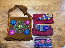 Handmade Peruvian Embroidered Crossbody Purse And Clutches