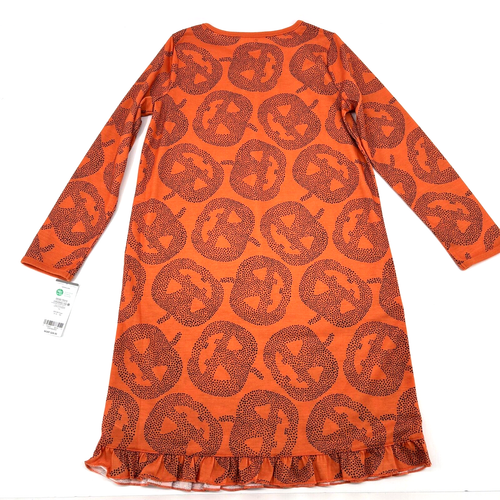 Carter's Girls Nightgown All-Over Pumpkins Ruffle Halloween Size 8-10 Orange NWT - Picture 3 of 6