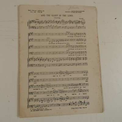 vocal score AND THE GLORY OF THE LORD, Handel