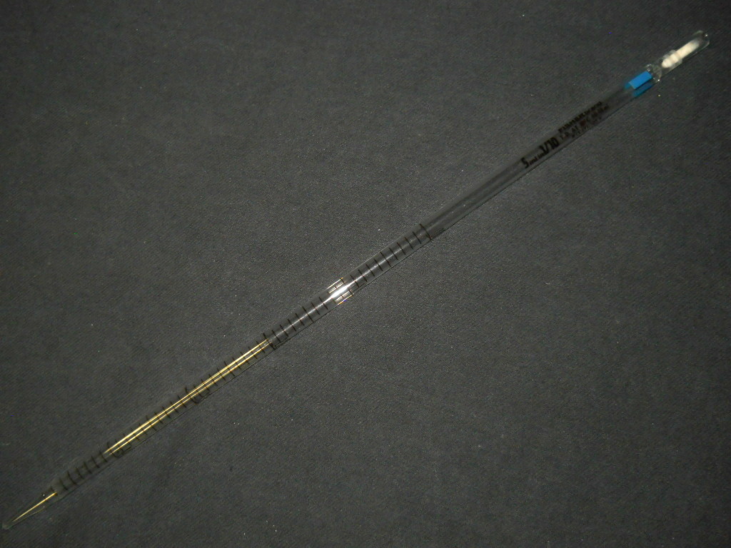 Fisherbrand 5mL in 1/10 Glass TD Serological Pipette Pipet, Blue, 13