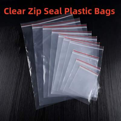 Heavy Duty 4Mil Reclosable Top Lock Zipper Baggies Clear Zip Seal Plastic Bags