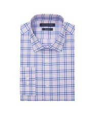 Tommy Hilfiger Men's Flex Cool Athletic Fit Shirt, Blue multi, S (14.5in, 32-33)
