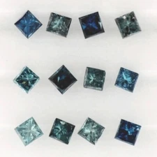 BLUE DIAMOND 3.20 MM PRINCESS CUT ALL NATURAL SOLD PER STONE F-2861