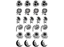 Sunflowers 25 pcs 3/4" Black Fused Glass Decals