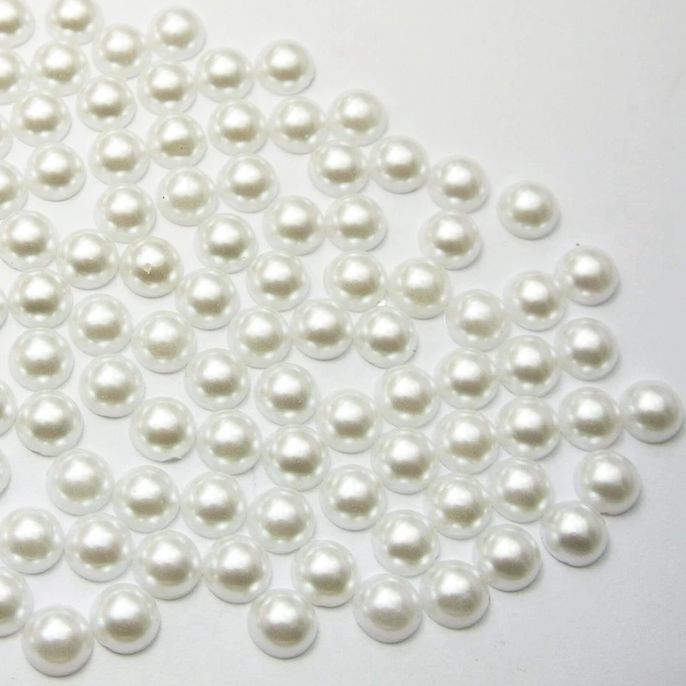Libro de recortes artesanal de media perla blanco puro 2000 cuentas planas de 4 mm Foto 3 de 4