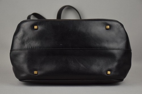 Bolso BALLY Vintage Clásico Martani Negro Cuero Genuino Raro Hecho en Italia - Imagen 9 de 16
