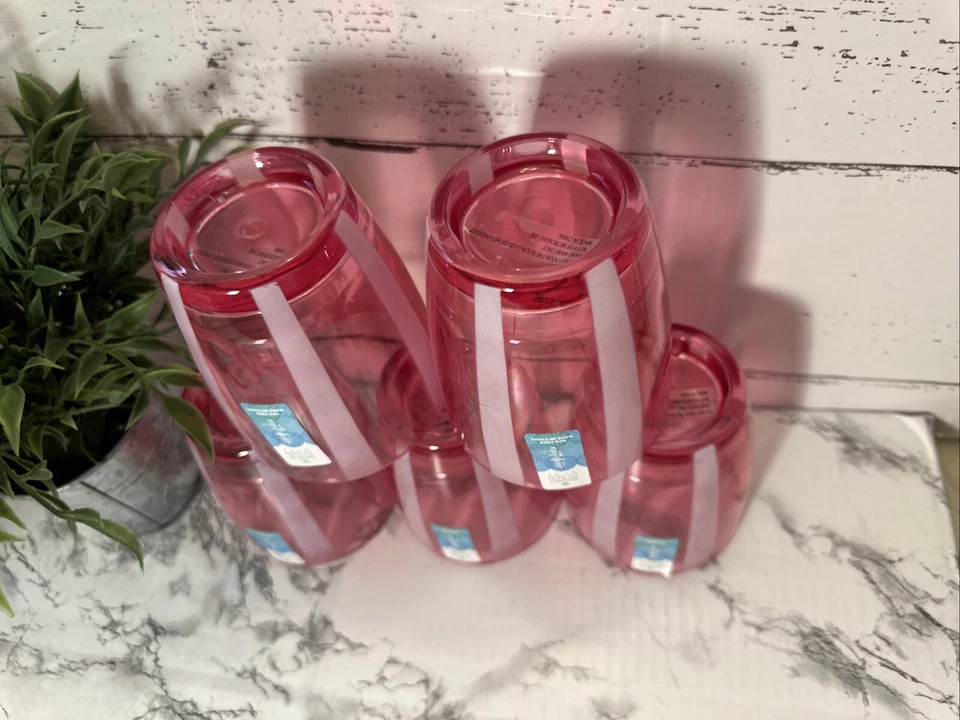 Juego de vasos Sigrid Olsen acrílico rosa y blanco/5 sin BPA juego de vasos Foto 4 de 4