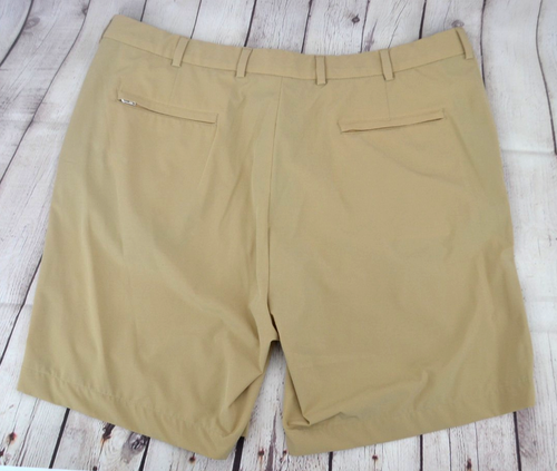 BROOKS BROTHERS Mens Flat Front Performance Polyester Blend Shorts SIZE 42 Beige - Picture 3 of 8