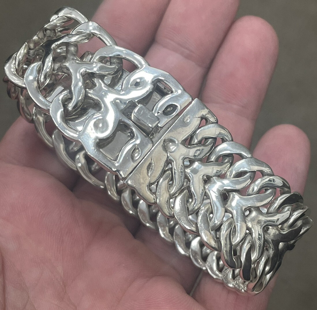 Heavy Vintage Solid Sterling Silver Unique Altern… - image 5