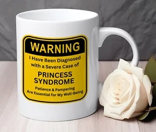 Princess gift warning sign funny novelty Mug coffee cup