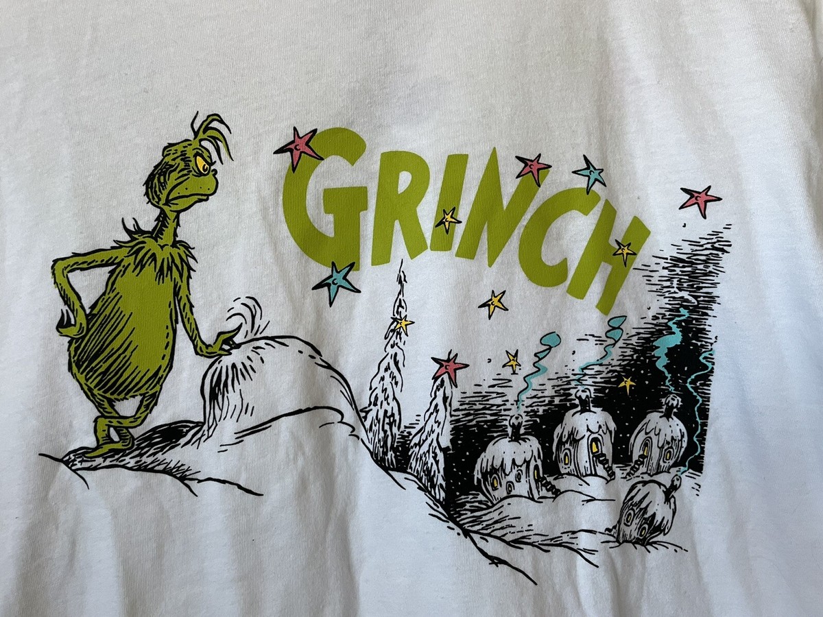 The Grinch Dr Seuss Whoville White Crew Neck Short Sleeve Men's T
