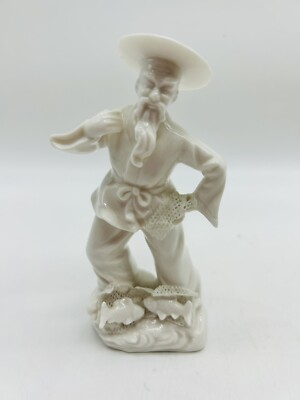 ARDALT LENWILE FINE PORCELAIN VERITHIN JAPAN CHINESE MAN FISHING FIGURINE