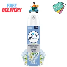 Glade Odor Fighting Soft Mist Air Freshener Room Spray, Clean Linen Scent, 8 oz