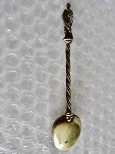 kNIGHTS TEMPLAR CRUSADER FIGURE VINTAGE METAL SOUVENIR SPOON SILVERTONE neocurio - Picture 4 of 9