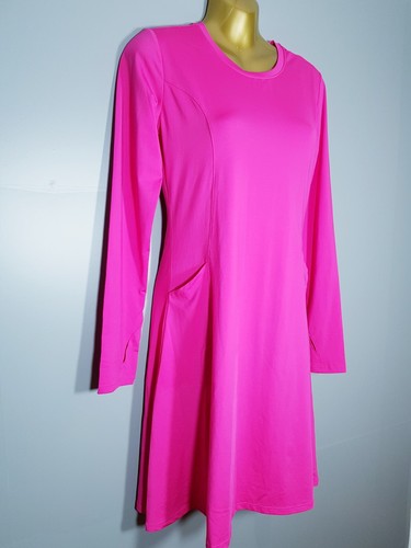 Bnwt TSLA DRESS SMALL 10 12 BRIGHT PINK FESTIVAL PARTY SUMMER 37" stretchEE900 - 第 5/12 張圖片