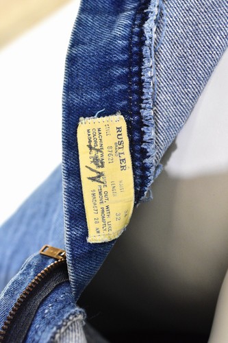 80s Vintage Rustler Jeans Medium Stone Wash Straight Leg High Waist Womens 16 - Picture 7 of 7