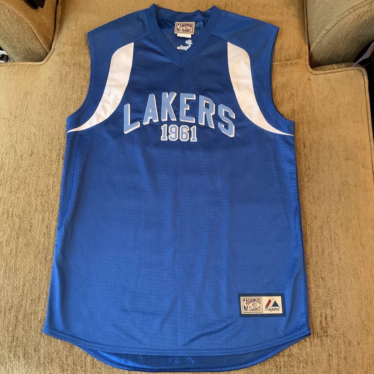 Vintage Lakers 1961 Jersey Sz Large Majestic Hardwood