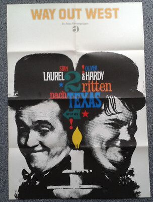 Orig. Kino-Plakat / Poster A1 : WAY OUT WEST [1967] Laurel & Hardy - Atlas Film